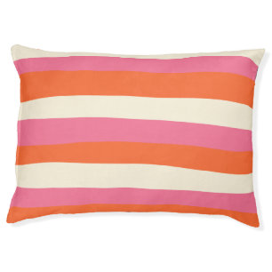 Uneven Stripes - Pink, Orange and Cream Pet Bed