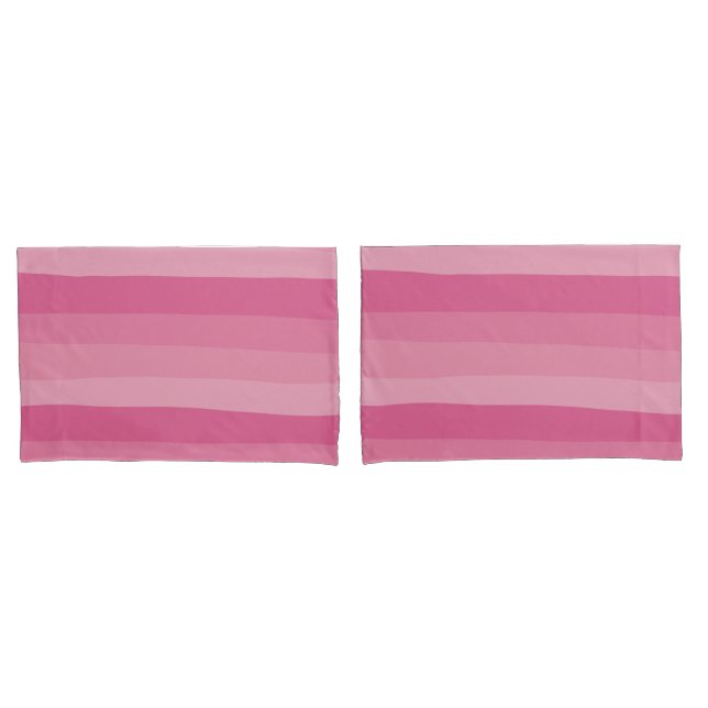 Uneven Stripes - Pink Pillow Case (Front-Set)