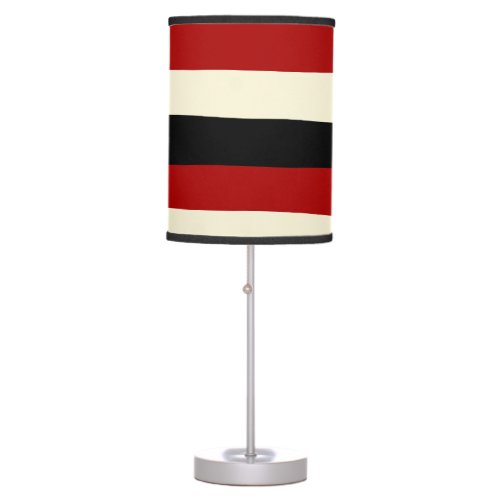 Uneven Stripes _ Red and Cream Table Lamp