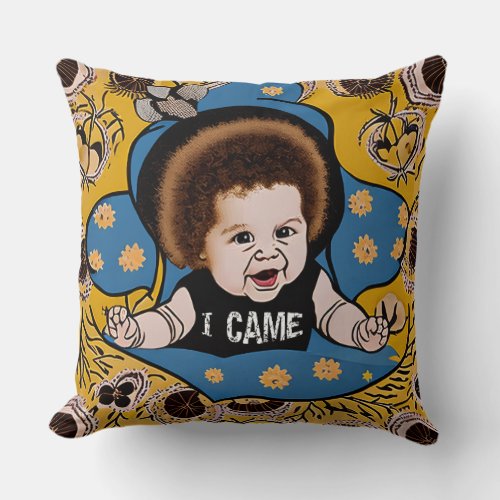 Unexpected Arrival a baby come out of nowhere Throw Pillow