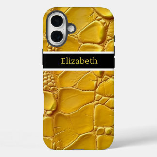 Unexpected beauty of a vibrant yellow snakeskin iPhone 16 plus case