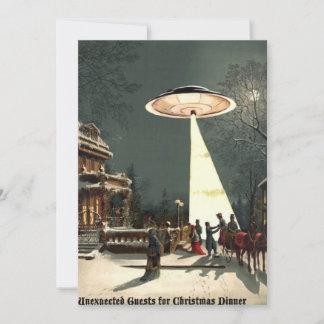 unexpected gest for christmas dinner holiday card