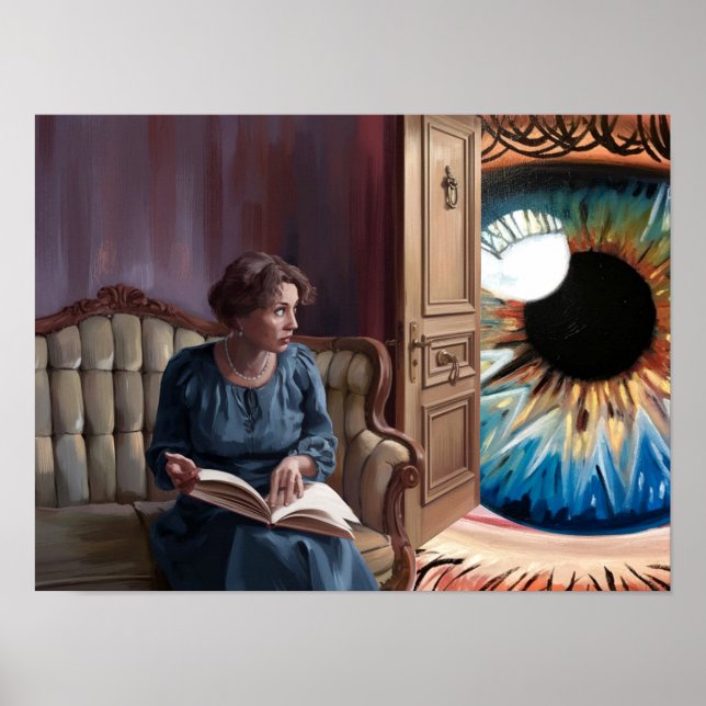Unexpected Visitor Surreal Poster Print Wall Art  (Front)