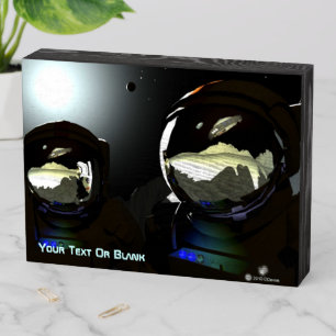 Unexpected Visitors UFO Wooden Box Sign