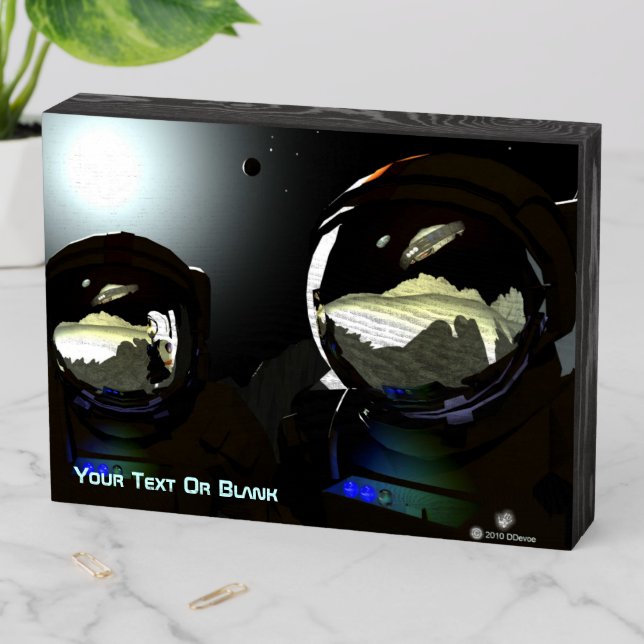 Unexpected Visitors UFO Wooden Box Sign (In Situ Horizontal)