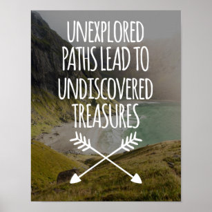 Unexplored Paths Travel Quote Poster