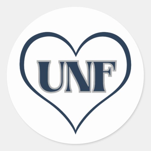 UNF University of North Florida Heart Sticker