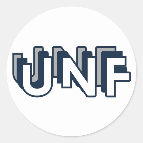 UNF University of North Florida Round Sticker