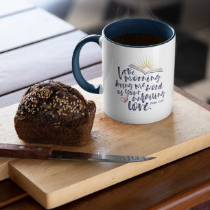 UNFAILING LOVE Psalm Bible Scripture Navy Coffee Mug