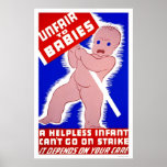 Unfair To Babies 1938 Wpa Poster at Zazzle