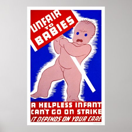 Unfair To Babies 1938 Wpa Poster