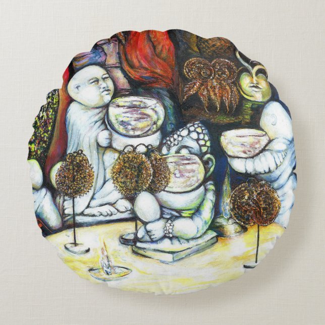 Unfazed by Challenge Round Pillow (Front)