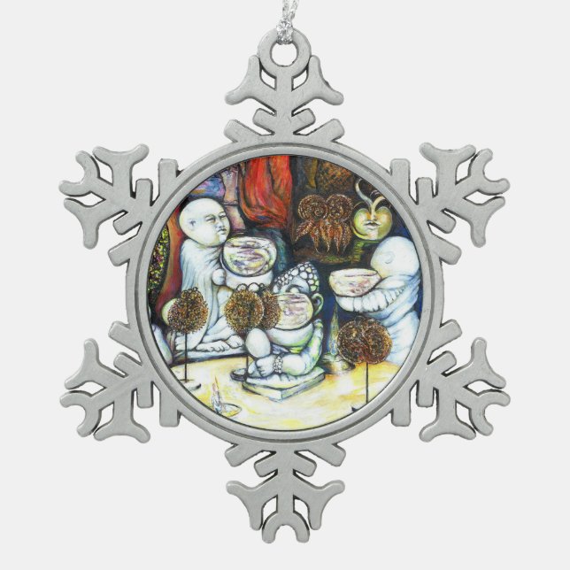 Unfazed by Challenge Snowflake Pewter Christmas Ornament (Front)