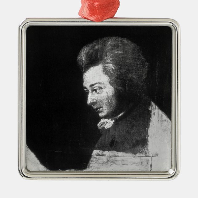 Unfinished Portrait of Wolfgang Amadeus Mozart Metal Ornament (Front)