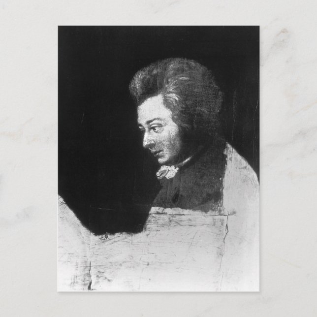 Unfinished Portrait of Wolfgang Amadeus Mozart Postcard (Front)