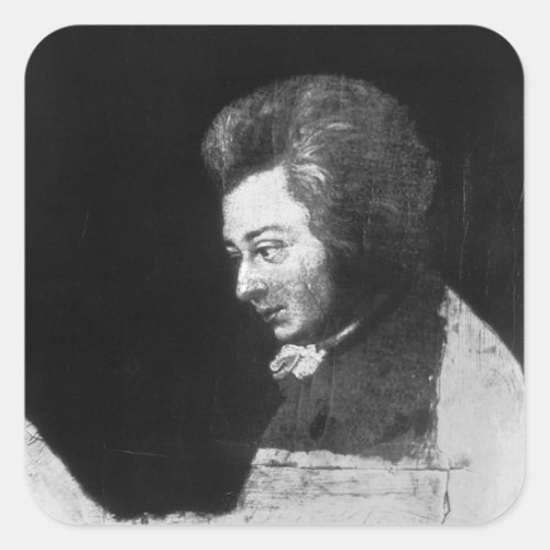 Unfinished Portrait of Wolfgang Amadeus Mozart Square Sticker