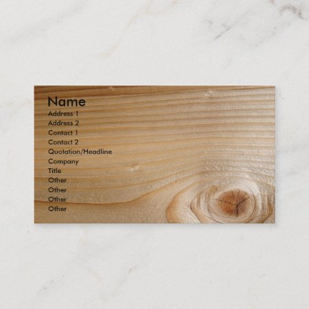 Unfinished Wood Business Card