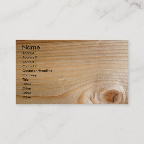 Business on Unfinished Wood Business Cards