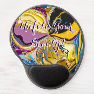 Unfold Your Beauty Motivation Liquified Abstract Gel Mouse Pad