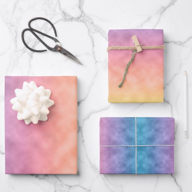 Unfolding in Color Wrapping Paper Sheets (Front)