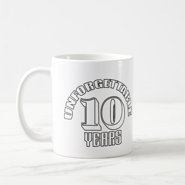 unforgettable 10 years coffee mug (Left)