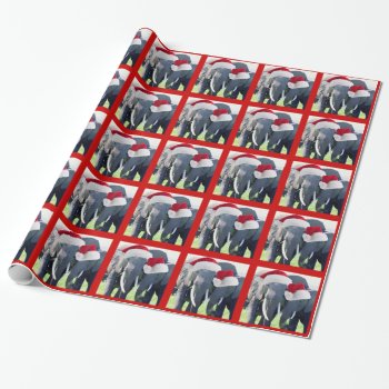 Unforgettable Elephants Wear Santa Hat Christmas Wrapping Paper by StarStruckDezigns at Zazzle