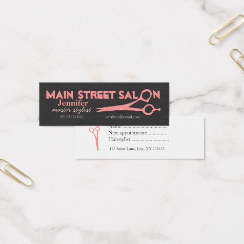 Pink Scissors Stylist Salons Business Cards