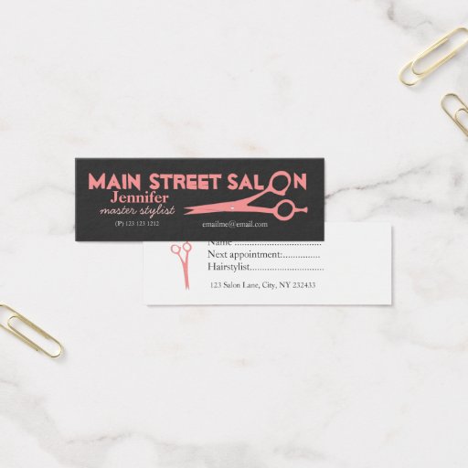 Customizable Pink Scissors Stylist Salons Business Cards