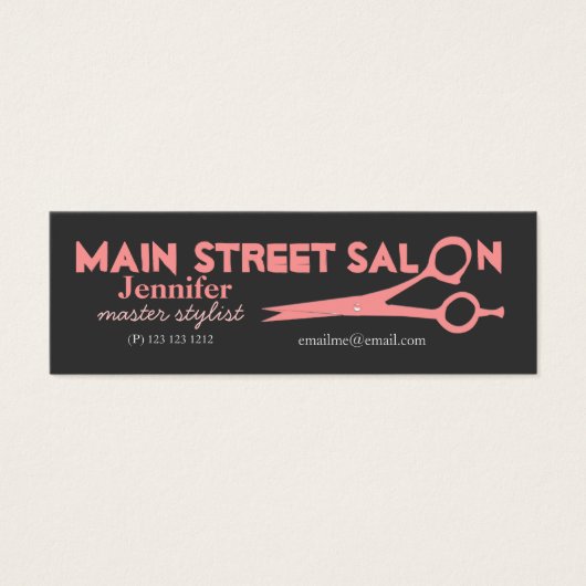 Unforgettable Hair Stylist Pink Scissors  Salon (Front)