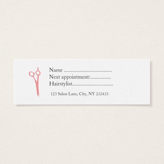 Unforgettable Hair Stylist Pink Scissors  Salon (Back)