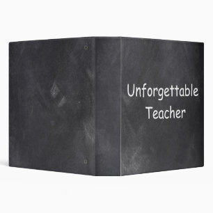 Unforgettable Teacher Chalkboard Design Gift Idea 3 Ring Binder