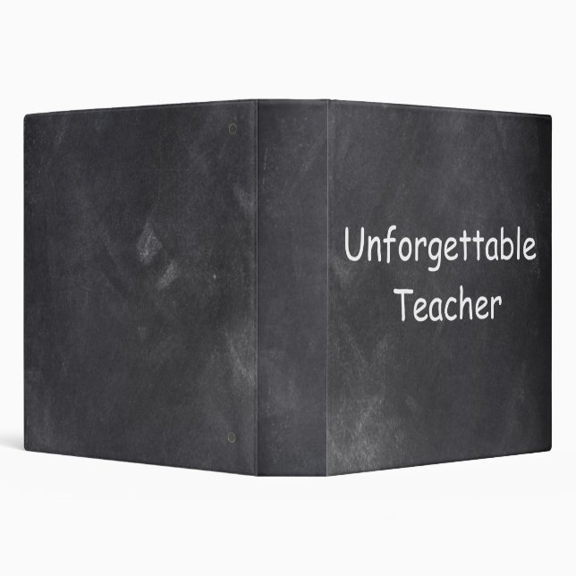 Unforgettable Teacher Chalkboard Design Gift Idea 3 Ring Binder (Background)