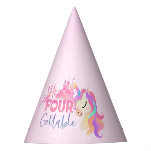 Unfourgettable Unicorn Donut Sweet 4th Birthday Party Hat