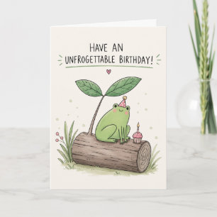 Unfrogettable Birthday Frog Funny Greeting Card