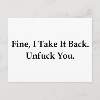 Unfuck you. postcard
