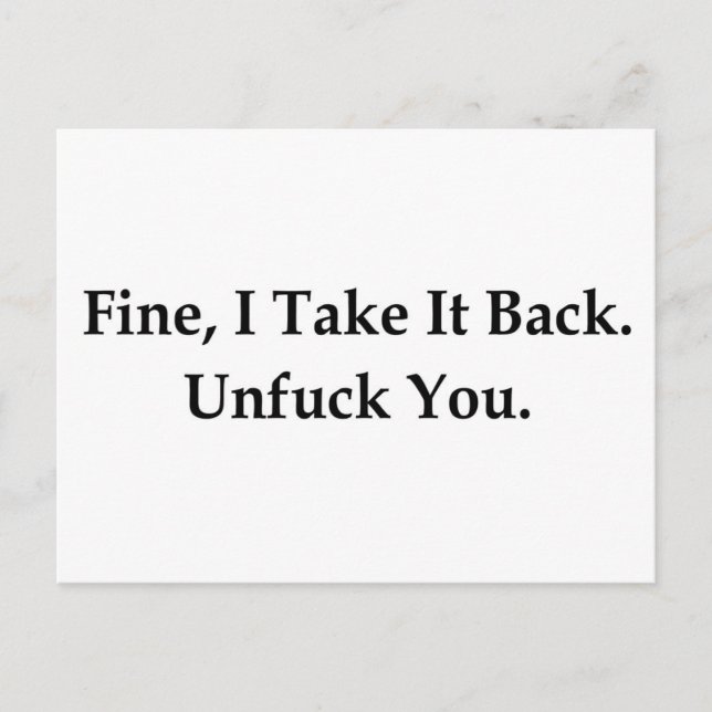 Unfuck you. postcard (Front)