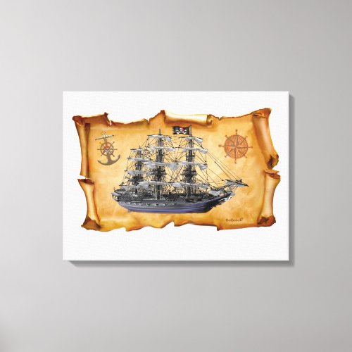 UNFURLED PIRATE SHIP CANVAS PRINT