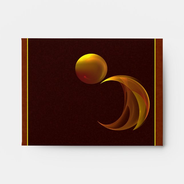 Unfurling Sun Abstract Fractal Art Envelope (Front)