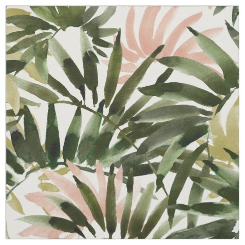 UNFURLING Tropical Palm Print Fabric