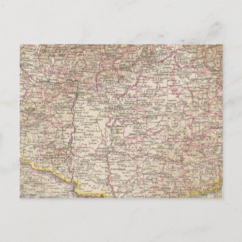 Ungarn Hungary Atlas Map Postcard
