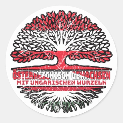 Ungarn Ungarisch sterreichisch sterreich Baum Classic Round Sticker