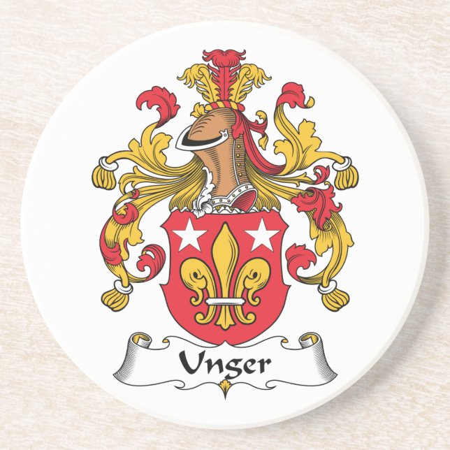Unger Family Crest Drink Coaster (Front)