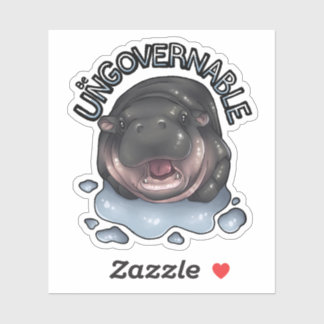 Ungovernable Hippo Sticker