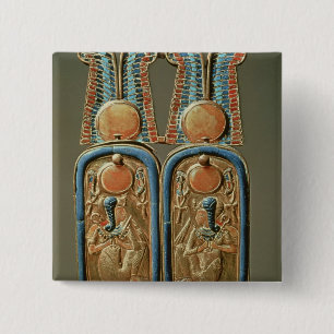 Unguent box in form of a double royal pinback button