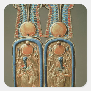 Unguent box in form of a double royal square sticker