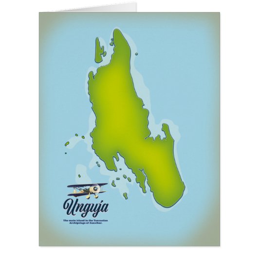 Unguja Island travel map Cards (Front)