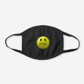 unhappy face cute black cotton face mask (Front)