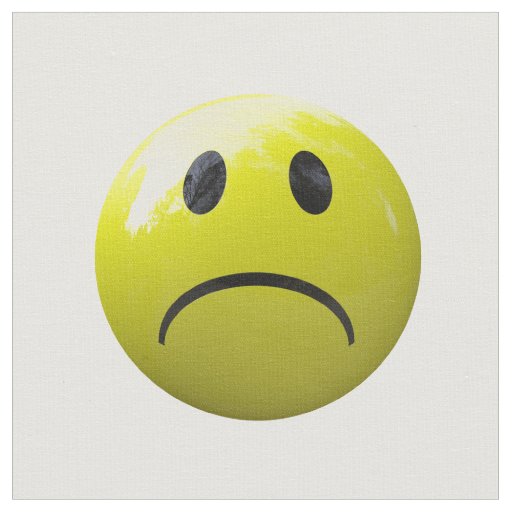 unhappy face emoji fabric