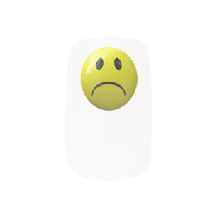 unhappy face emoji nail wraps stickers decals