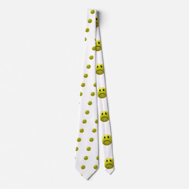 unhappy face emoji neck tie (Front)